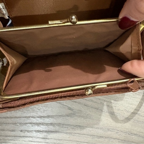 Vtg Stefano Brown Gold Tone Leather Crossbody Handbag 80s 90s Classic Long Strap - Picture 5 of 9